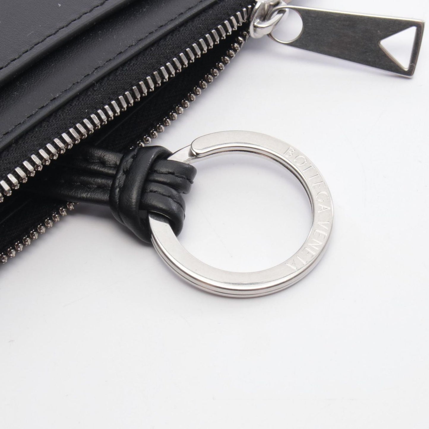 Bottega Veneta Coin Case Intrecciato Key Pouch Black Leather — view 5