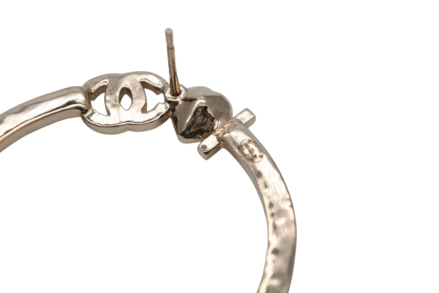 Chanel I Love Coco Heart Stone Earrings Metal Rhinestone Gold — view 8