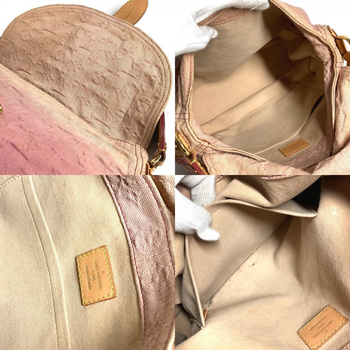 Louis Vuitton Shoulder Bag Sunray Monogram Denim Canvas Rouge Fauvist Pink — view 8