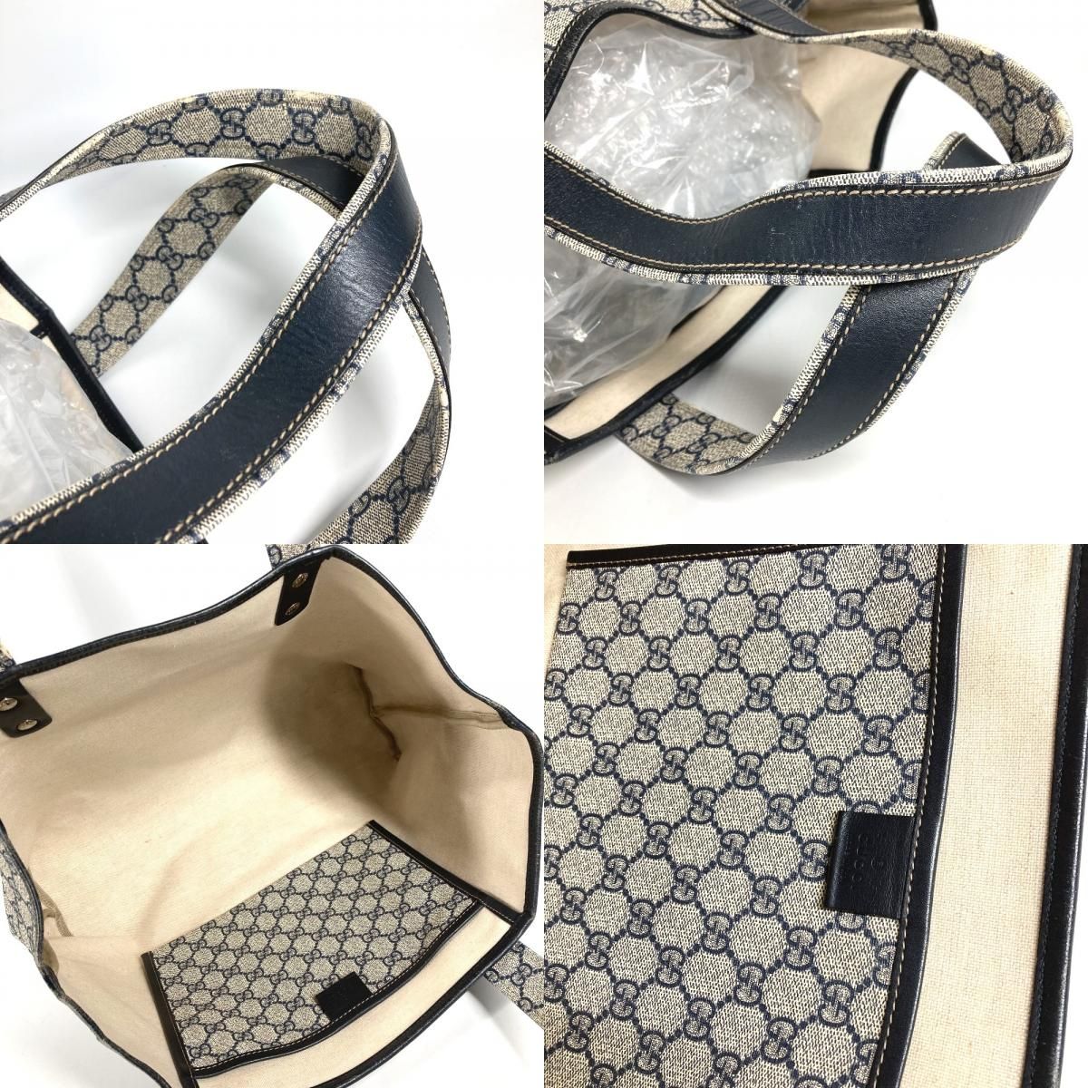 Gucci Shoulder Bag GG Logo 211134 Supreme Canvas Navy — view 8