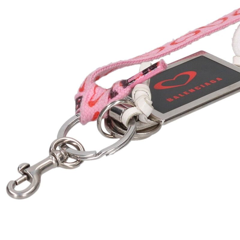 Balenciaga Sure Smooth Butterfly Charm Silver Keychain — view 3