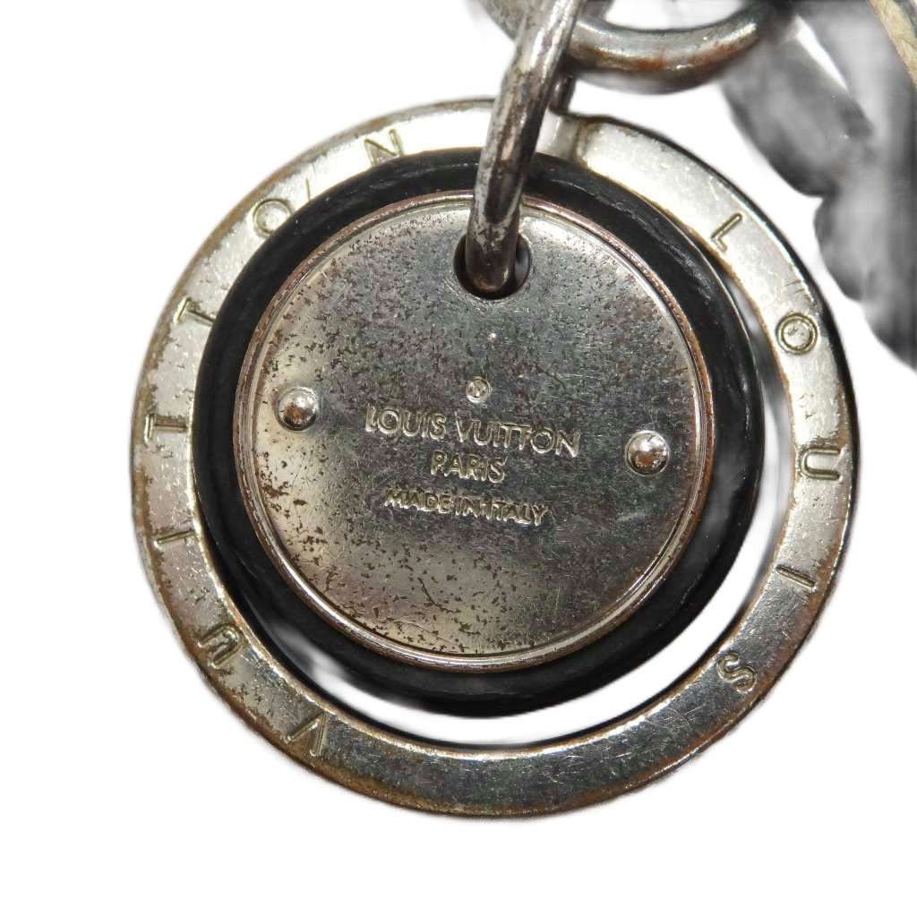 Louis Vuitton Key Holder Key-ring Charm Strap Leather Logo Black GY11 MQ — view 5