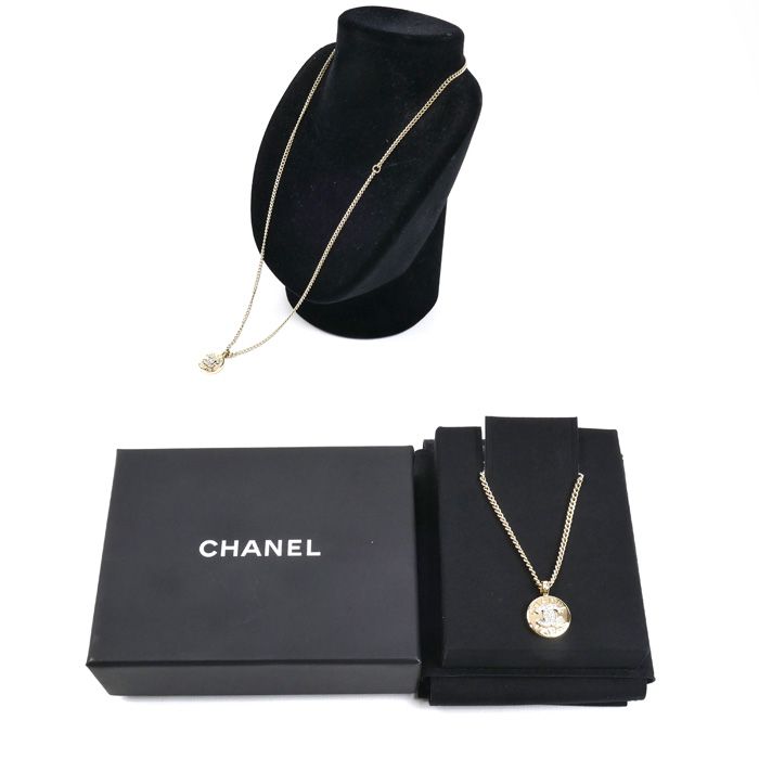 Chanel Rhinestone CC Logo Necklace — view 5
