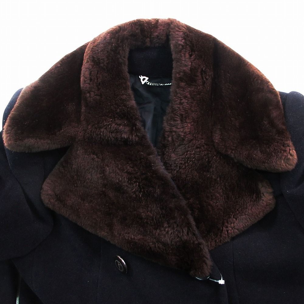 Gucci Beaver Fur Collar Angora Mohair Cashmere Blend Double Breasted Coat — view 8