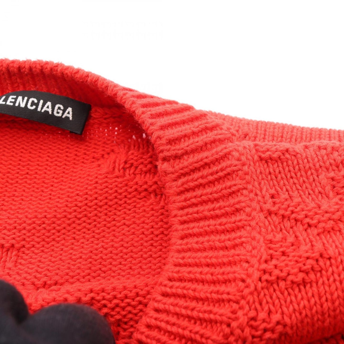 Balenciaga Knit Logo Jacquard Cotton Sweater — view 7