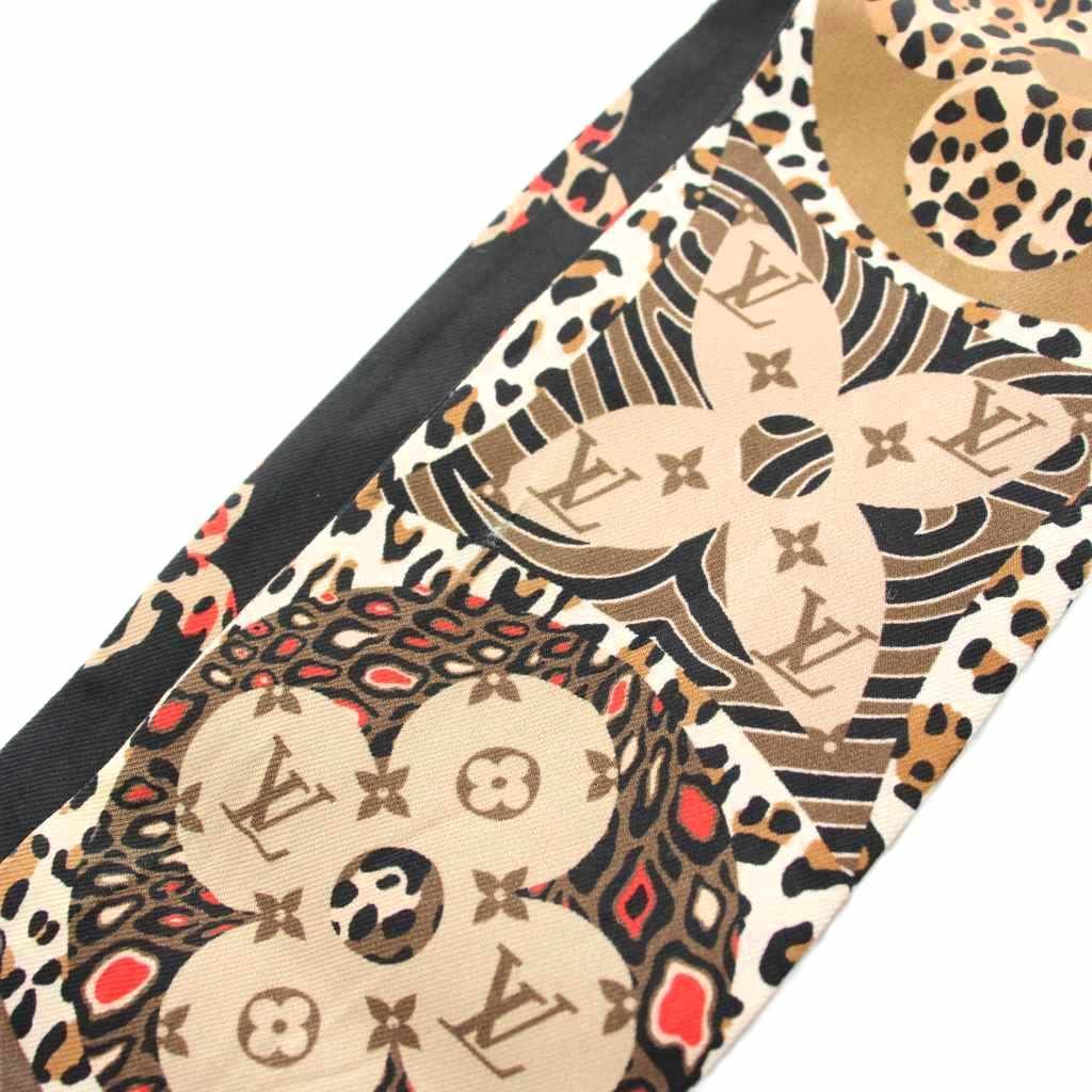 Louis Vuitton Bandeau Jungle Mania Scarf Logo Leopard Print Silk Ku Oh — view 7