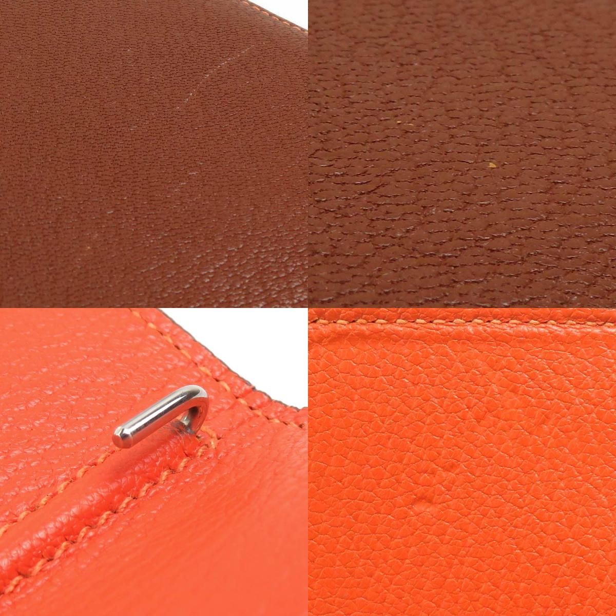 Hermes Notebook Cover Leather Brown Orange — view 9