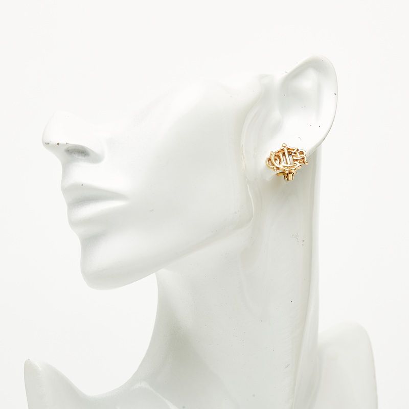 Dior Logo Earrings Gold Plated — view 5