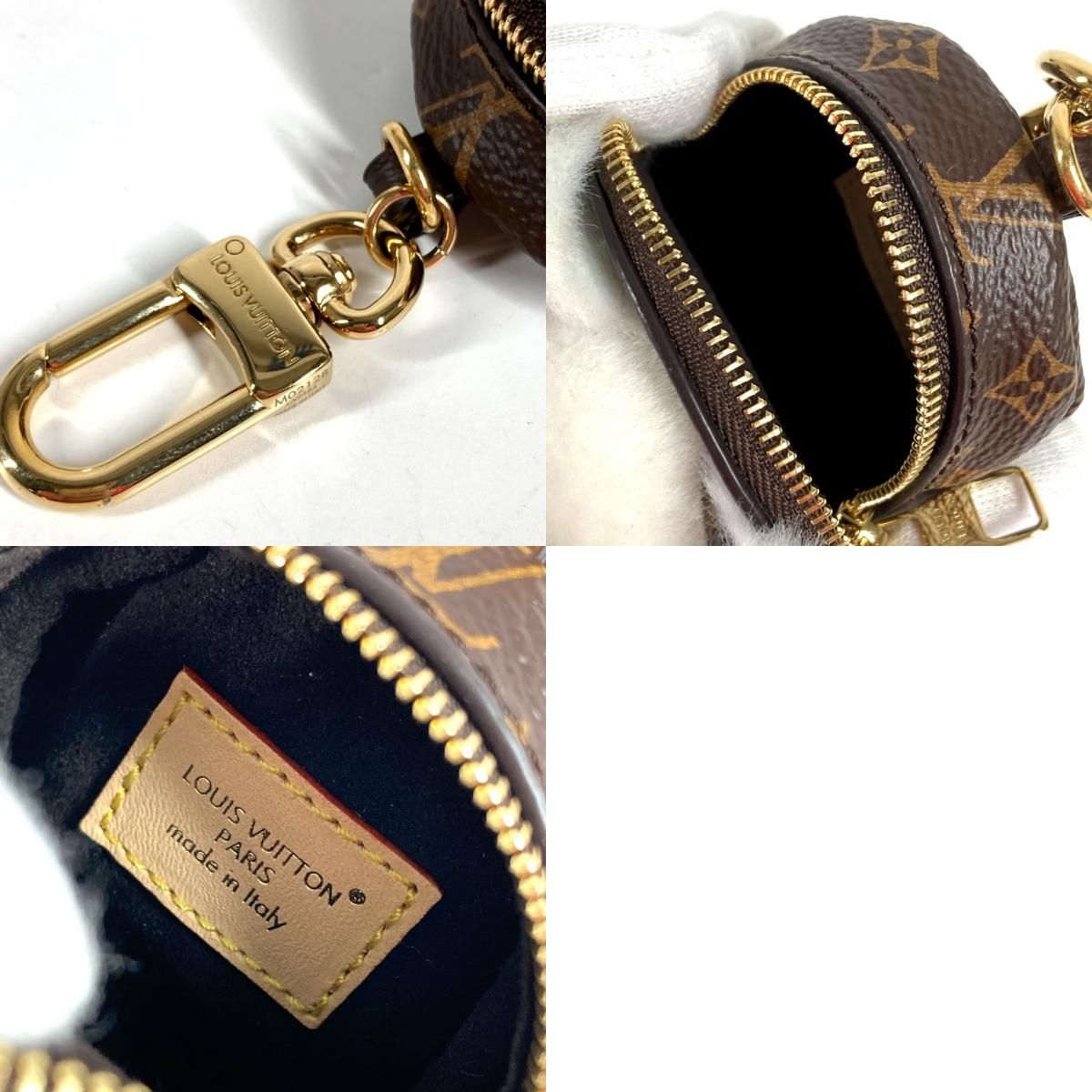 Louis Vuitton Key Holder Bag Charm a Dos Rubble Bear Monogram Canvas Brown White — view 9