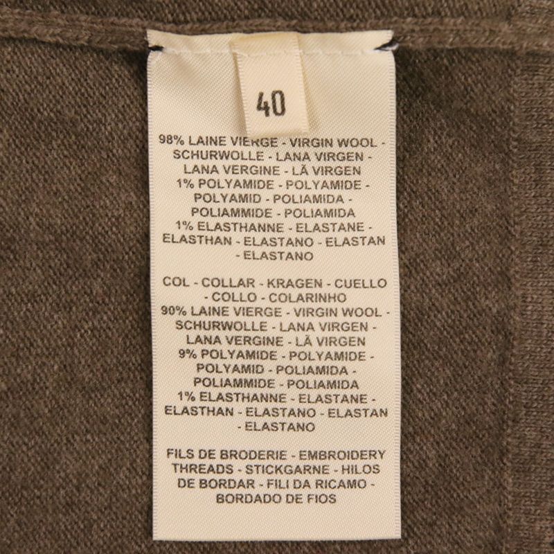 Hermes les Tambours Front Embroidery Wool Short Sleeve Knit Top