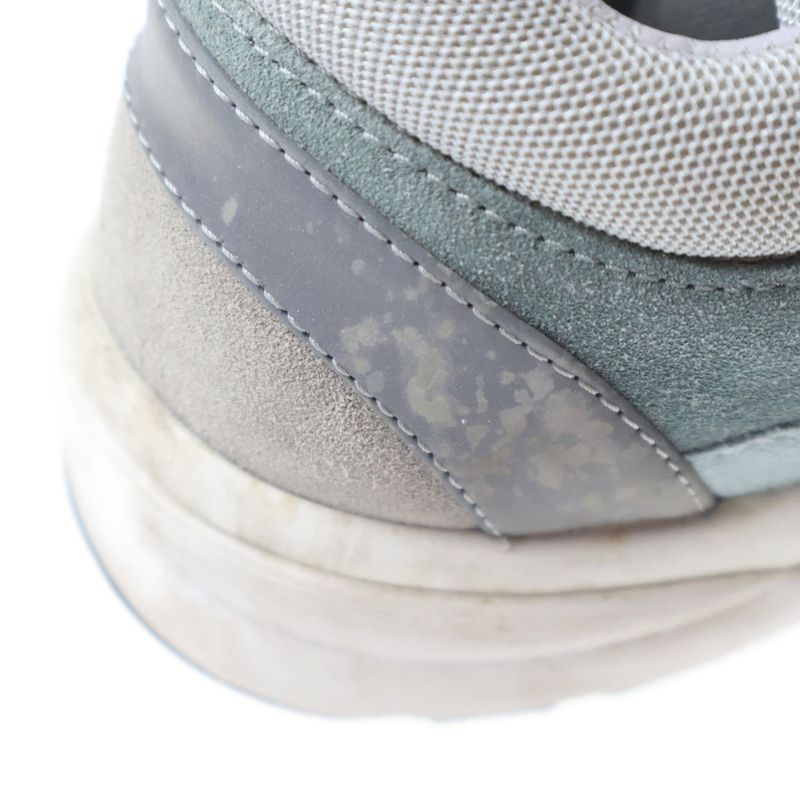 Chanel CC Logo Suede Leather Low Cut Sneakers Gray Blue Grey-blue