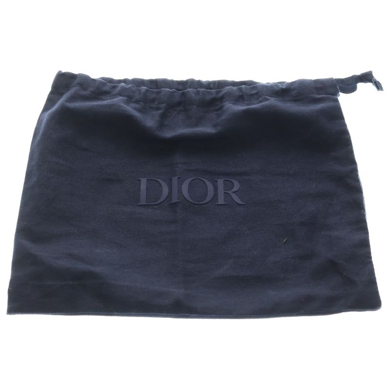 Dior CD Diamond Shoulder Bag Vertical Pouch Phone Gray Leather