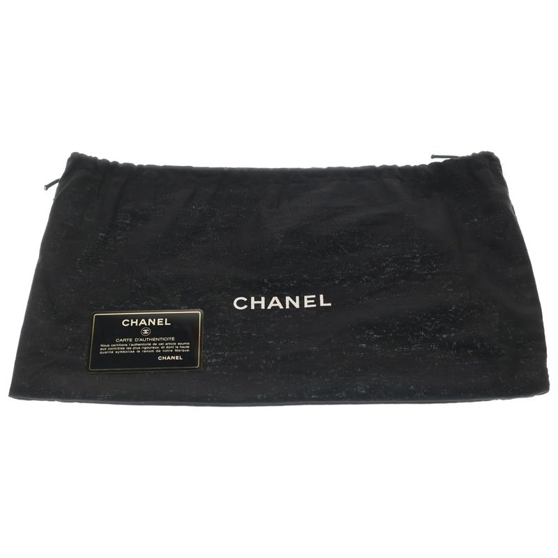 Chanel CC Logo Clutch Case Pouch Denim Indigo Blue