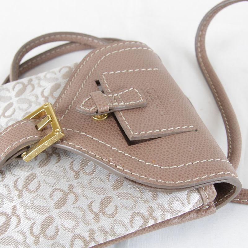 Loewe Usedloewe Repeat Anagram Mini Shoulder Bag Canvas Beige