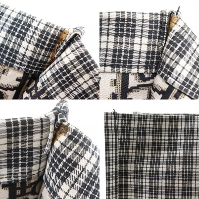 Dior Tote Check Cotton Black White