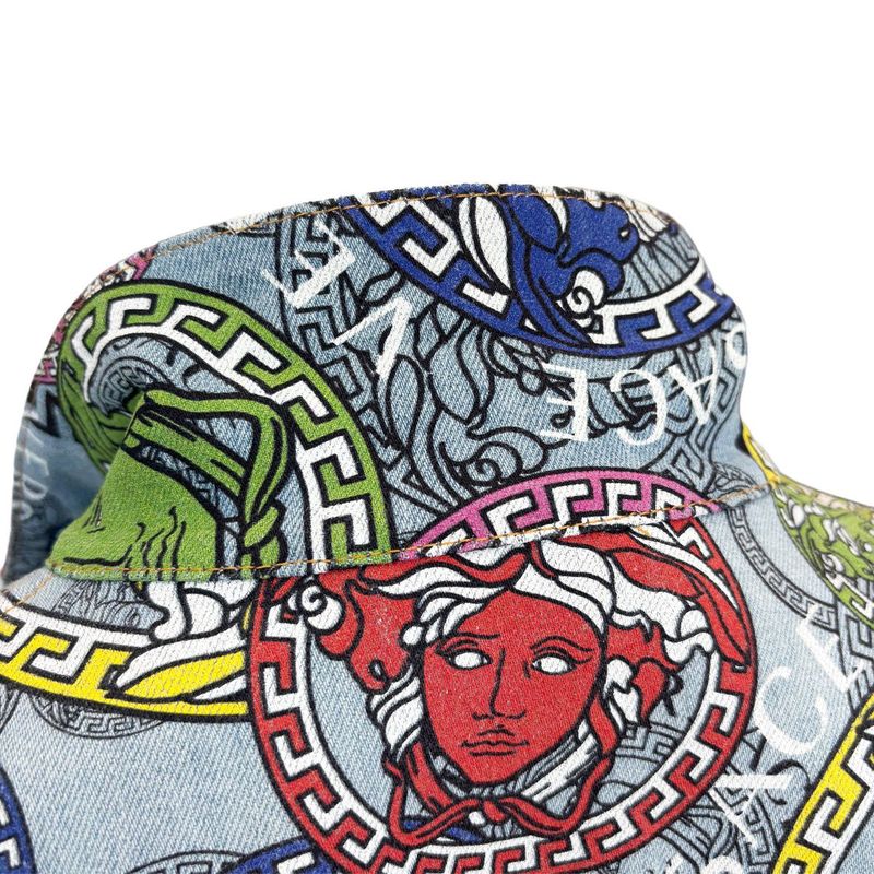 Versace Denim Jacket Medusa Light Blue Multicolor 40