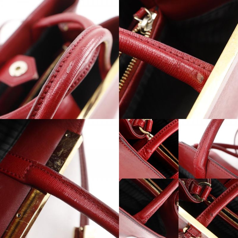 Fendi Petit Tou Jour 2-Way Shoulder Leather Red Handbag