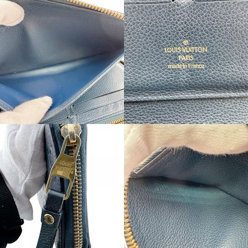 Louis Vuitton Zippy Vertical Monogram Empreinte Leather Wallet Navy