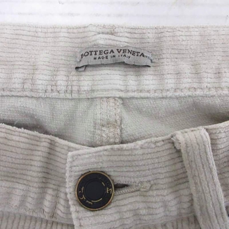 Bottega Veneta Corduroy Pants Straight Button Fly Embroidery Ivory 46