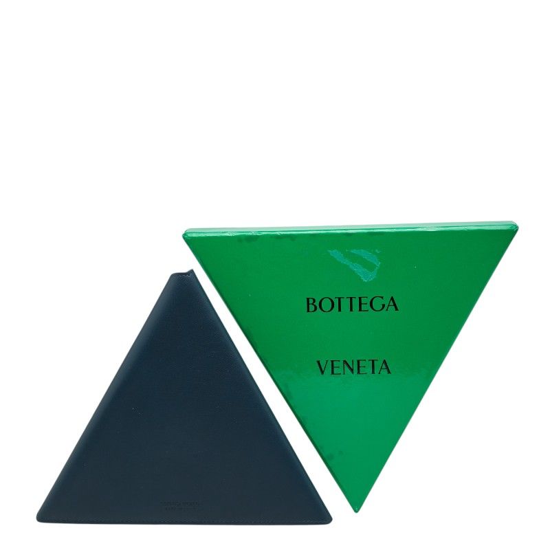 Bottega Veneta Logo Notebook Cover Navy Leather