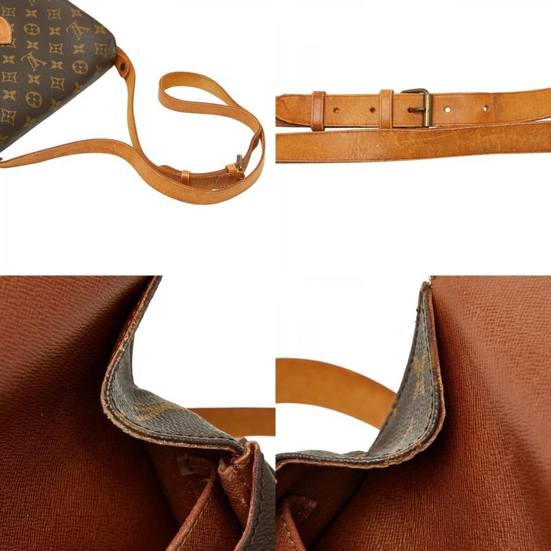 Louis Vuitton Monogram Cartouchiere MM Crossbody Shoulder Bag Brown