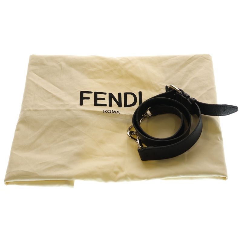 Fendi Selleria Peekaboo 2-Way Tote Navy Red Leather