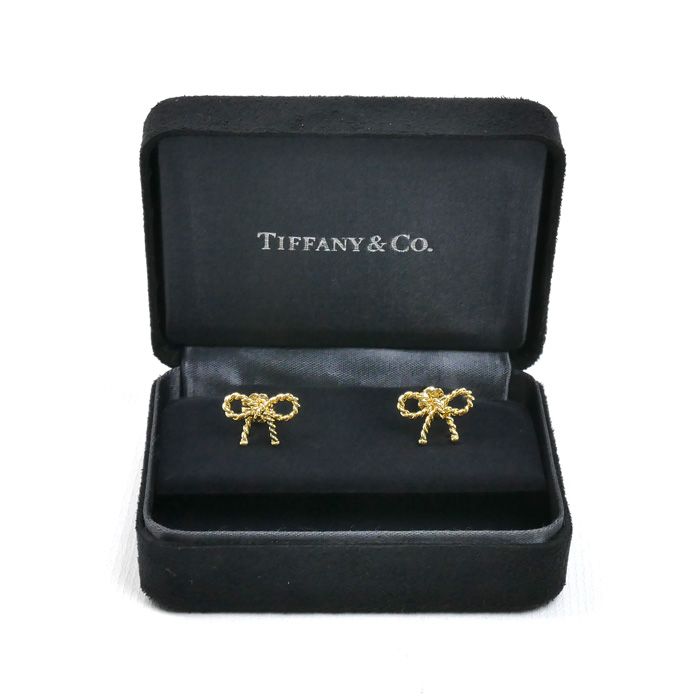 Tiffany & Co 18K Yellow Gold Twisted Ribbon Earrings