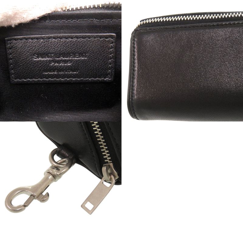Saint Laurent Paris 2-Way Neck Strap Fragment Zip Box Silver Shoulder Bag