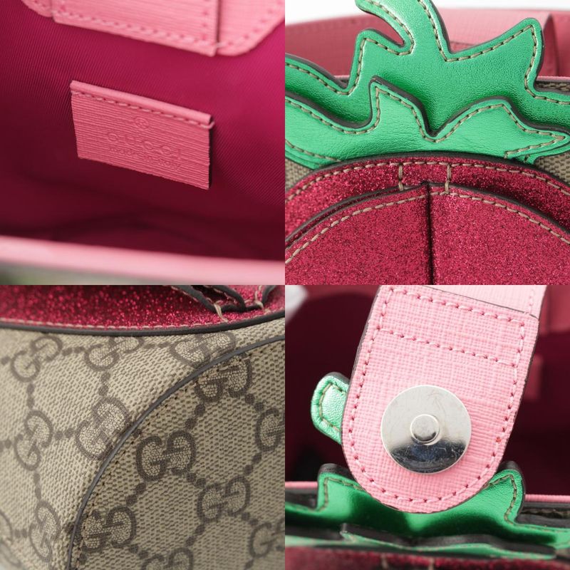 Gucci GG Supreme Strawberry Handbag Beige