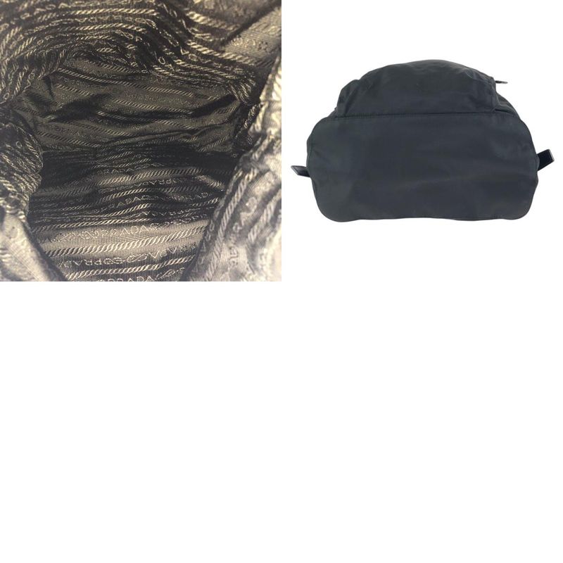 Prada Tessuto Black Silver Nylon Leather Backpack