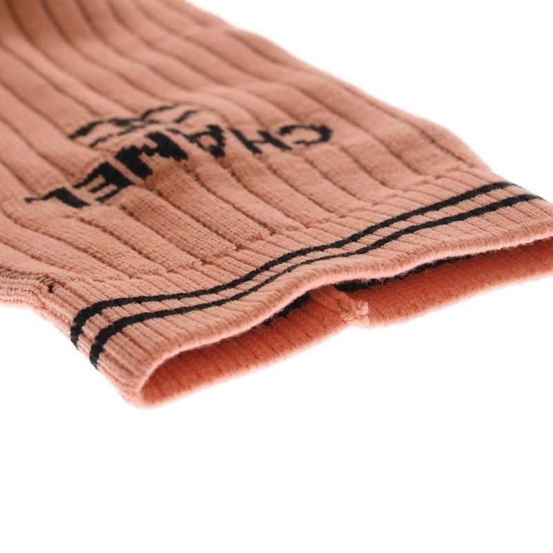 Chanel 24C CC Logo Knit Top Leg Warmers Pink