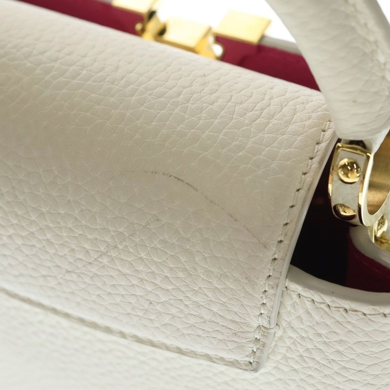 Louis Vuitton Capucines Mini Shoulder Bag White Pink