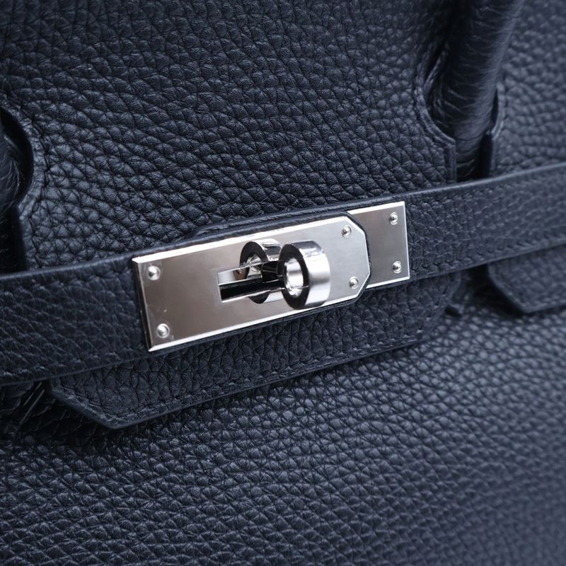 Hermes Birkin 30 Black Togo Silver Handbag