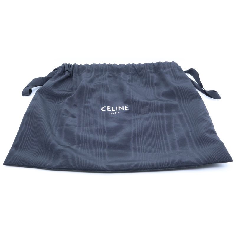 Celine Classic Triomphe Shoulder Bag Brown Beige Canvas Leather Gold