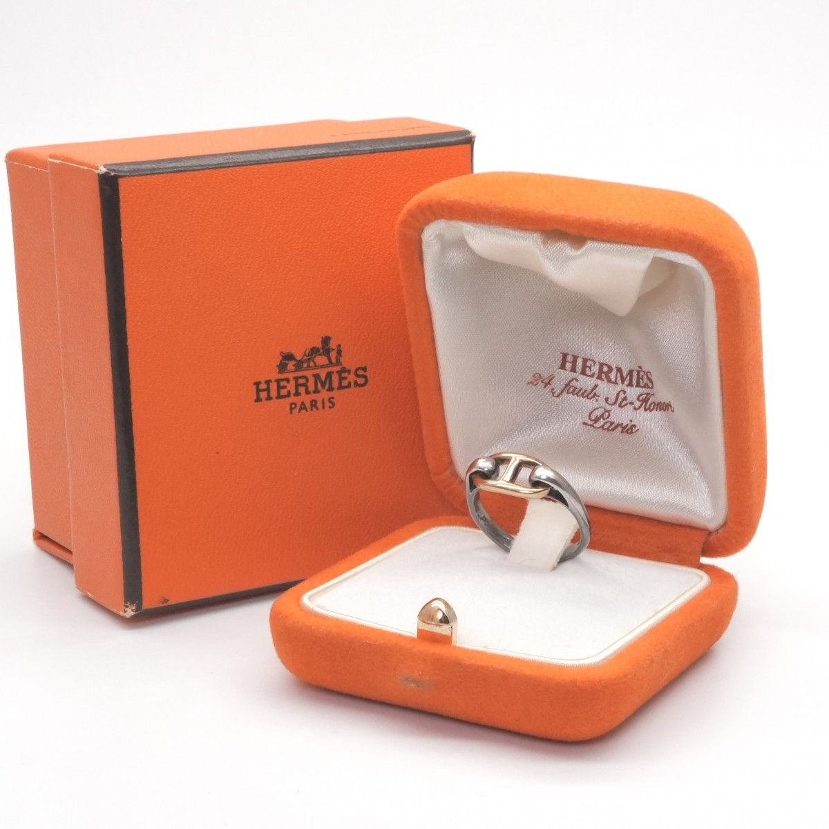 Hermes Chaine D'ancre Ring 925 750 Silver