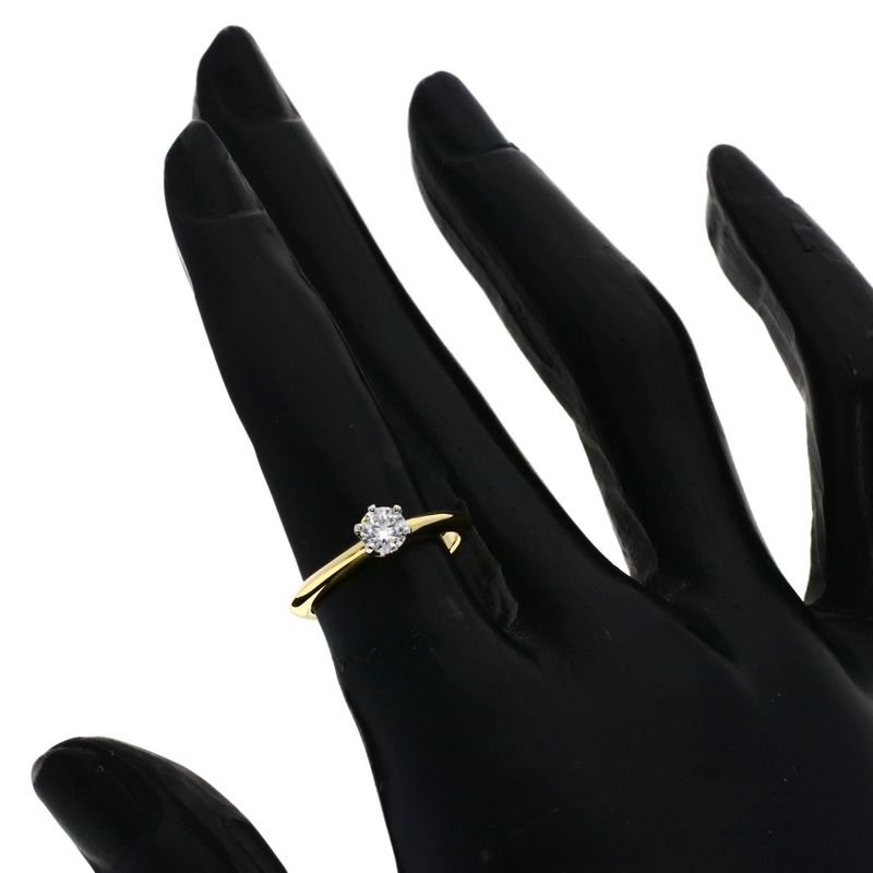 Tiffany & Co Solitaire Diamond Ring 18K Yellow Gold