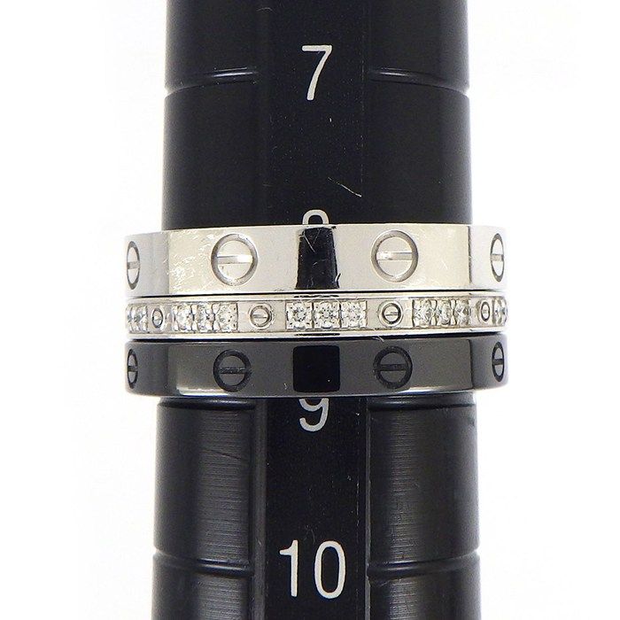 Cartier Ring Love Sleeve Diamond Black Ceramic 18K White Gold 49