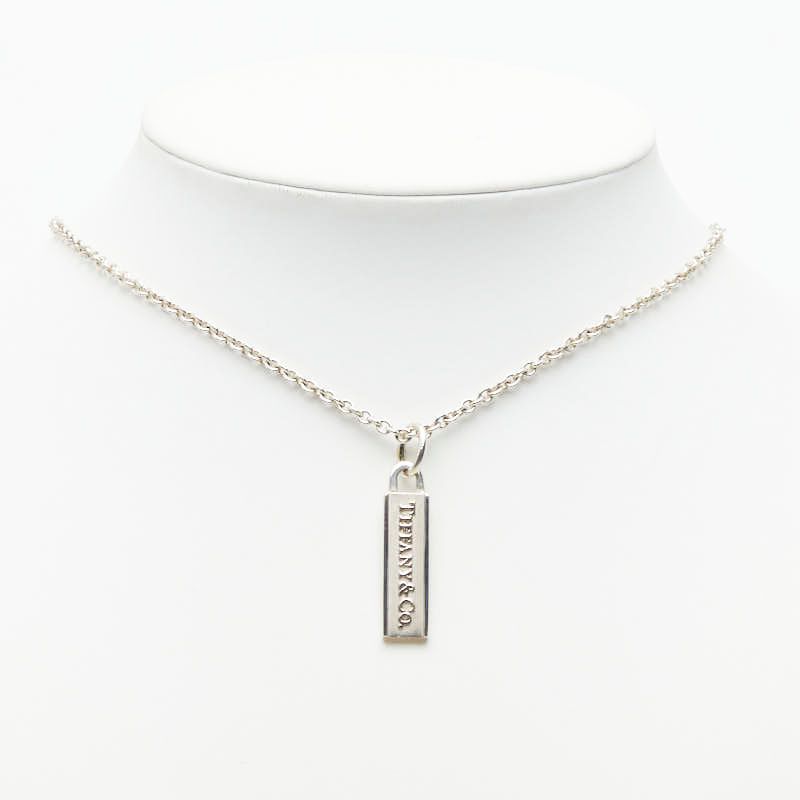 Tiffany & Co Logo Bar Silver Necklace