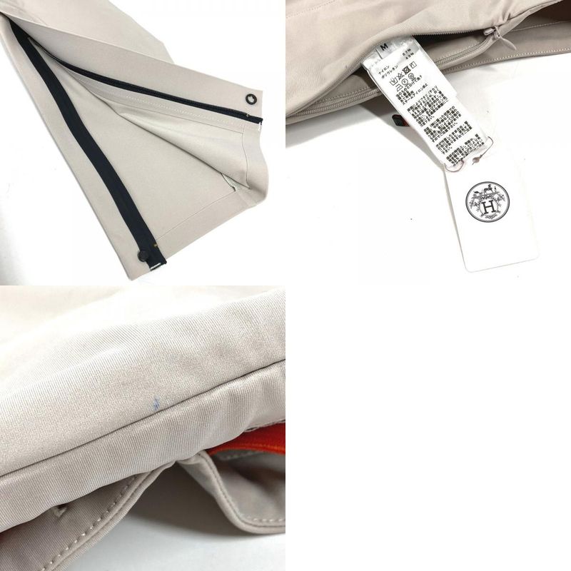 Hermes Pants Logo Leggings Nylon Beige