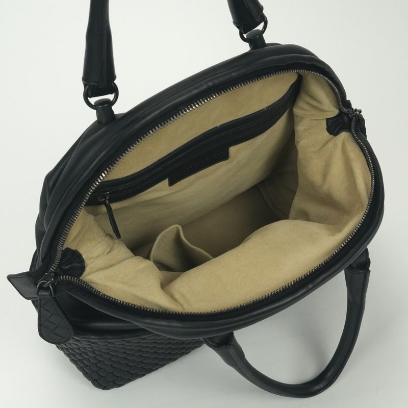 Bottega Veneta Intrecciato Tote Black Silver Handbag