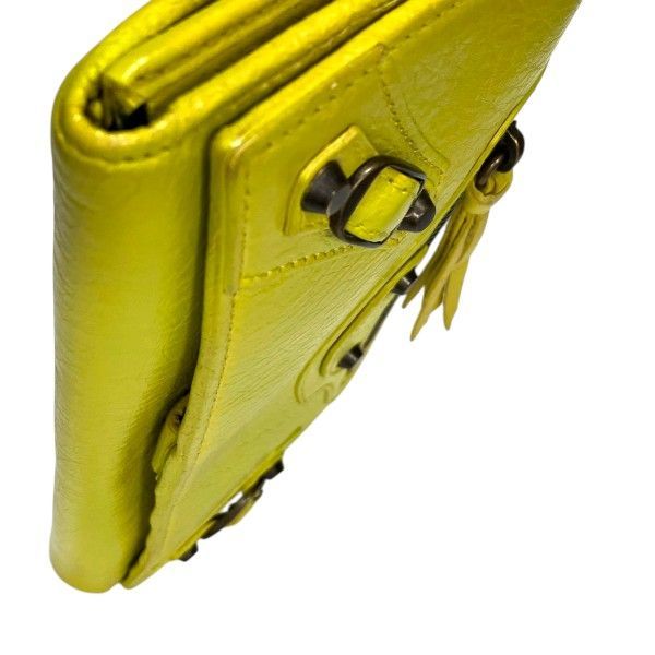 Balenciaga Strap Wallet Classic Neon Yellow