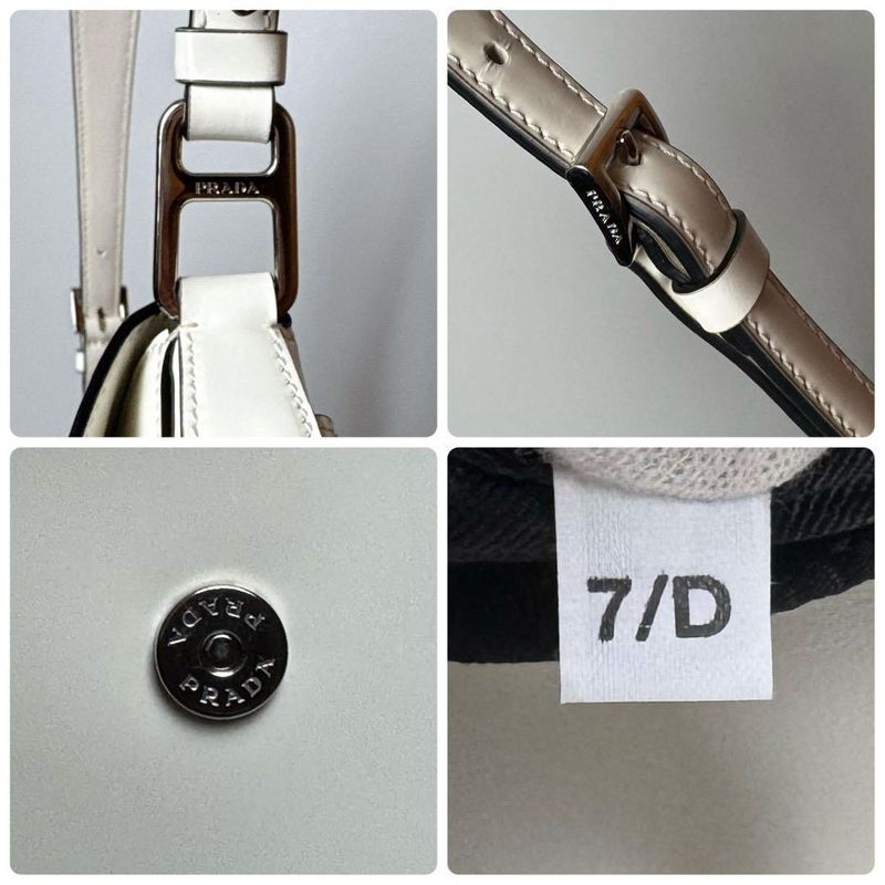 Prada Cles Shoulder Bag White Triangle Logo