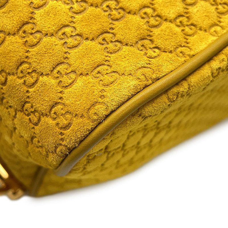 Gucci Shoulder Bag GG Suede Leather Half Horsebit Master Doiero
