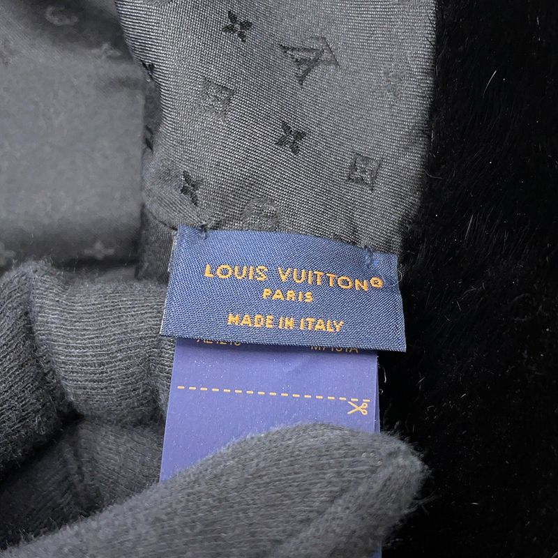 Louis Vuitton Hat Monogram Flower Bucket Hat LV Cozy Mink Noir Black