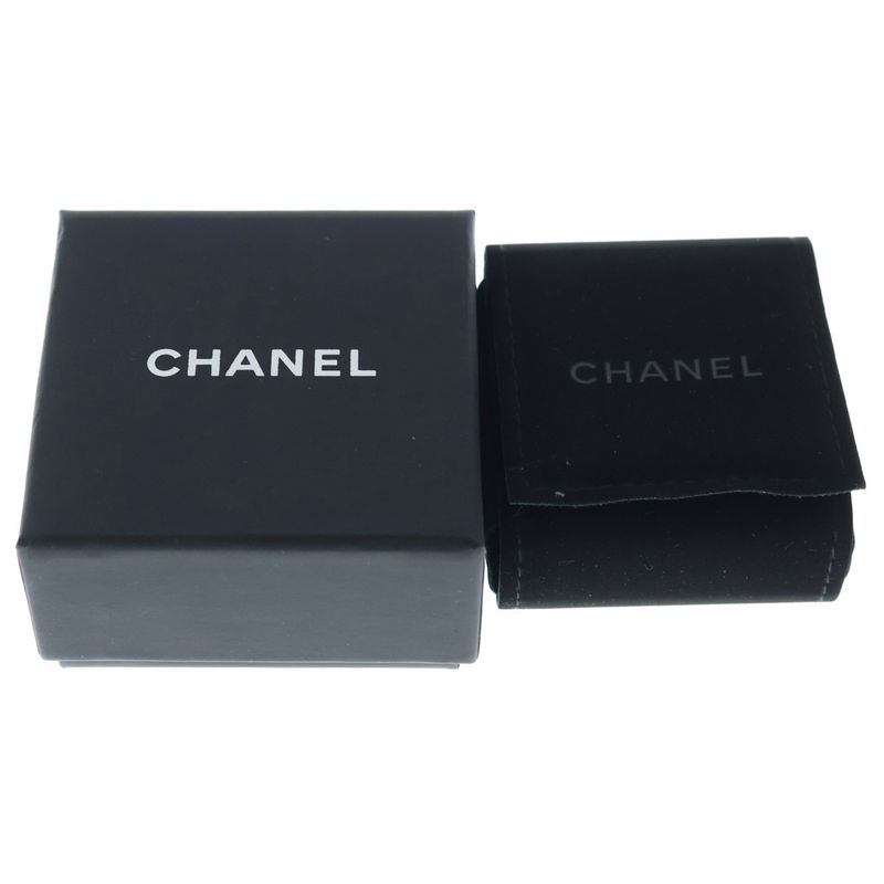 Chanel CC Logo Strass Rhinestone Earrings Gold Pink