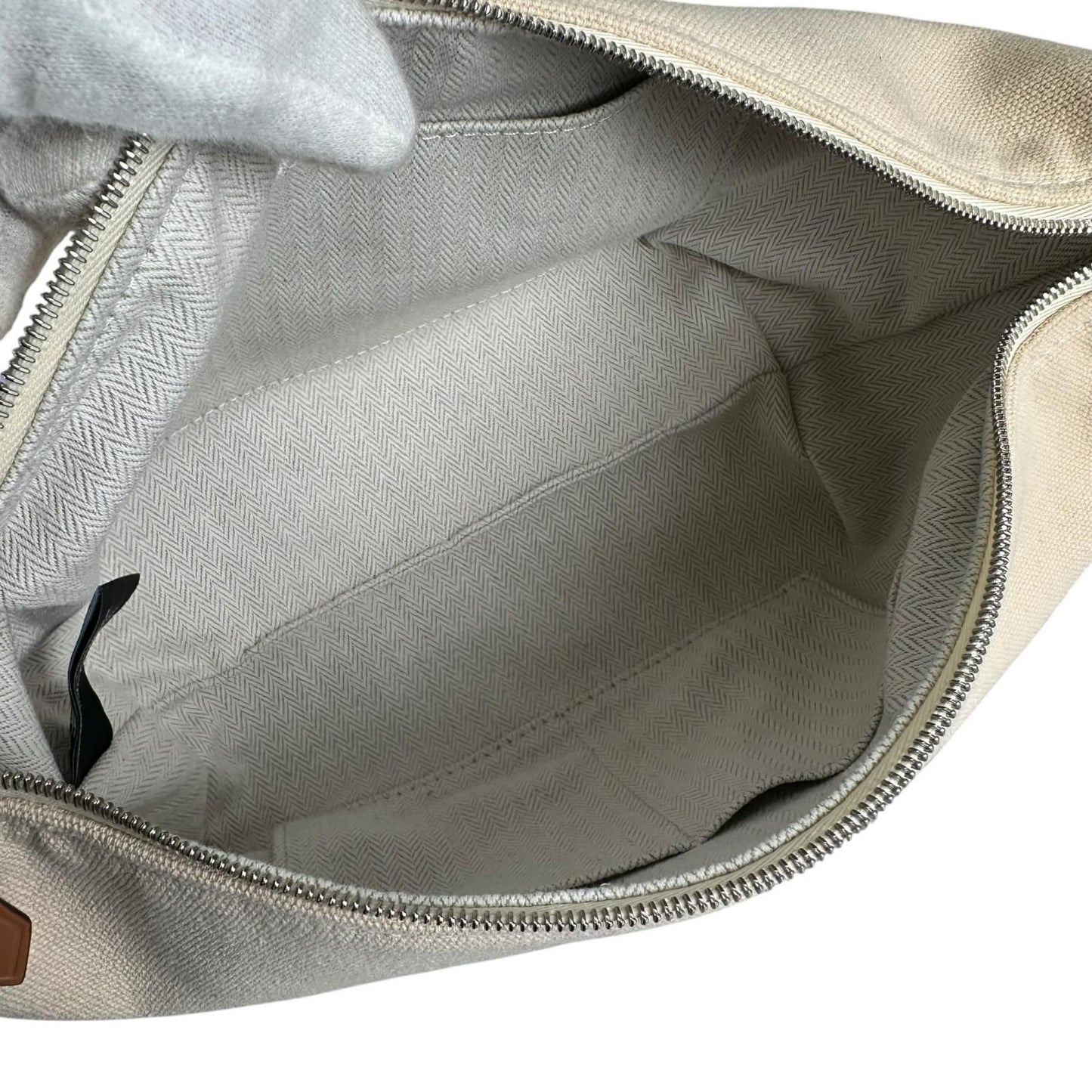 Hermes Brid-a-brac PM Pouch Canvas Beige Handbag — view 8