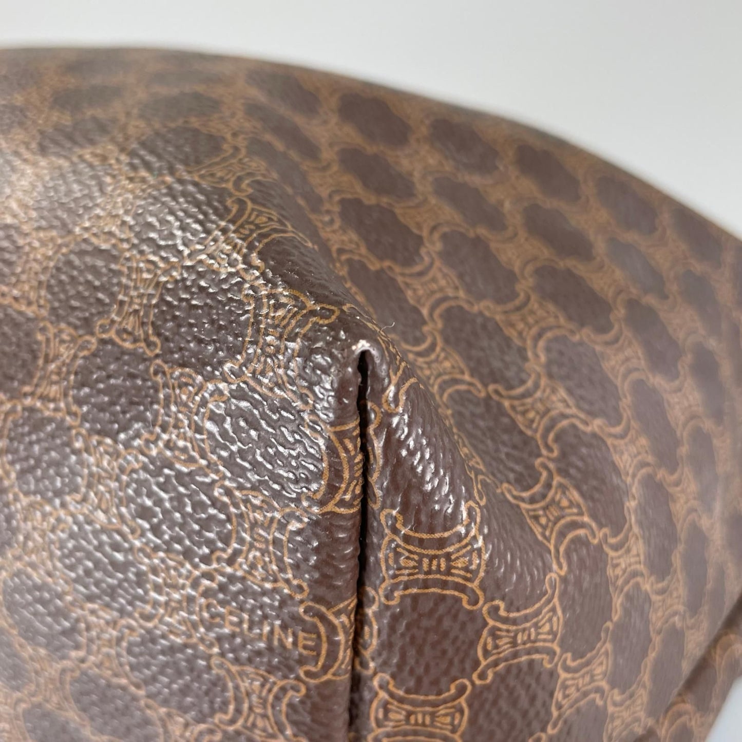 Celine Macadam Handbag Leather Brown — view 8
