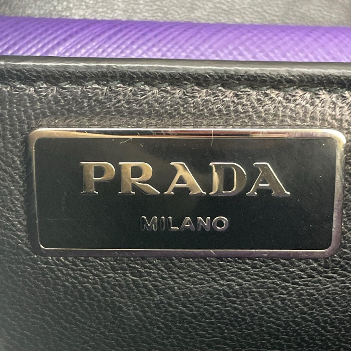 Prada Saffiano Handbag Leather Purple — view 8