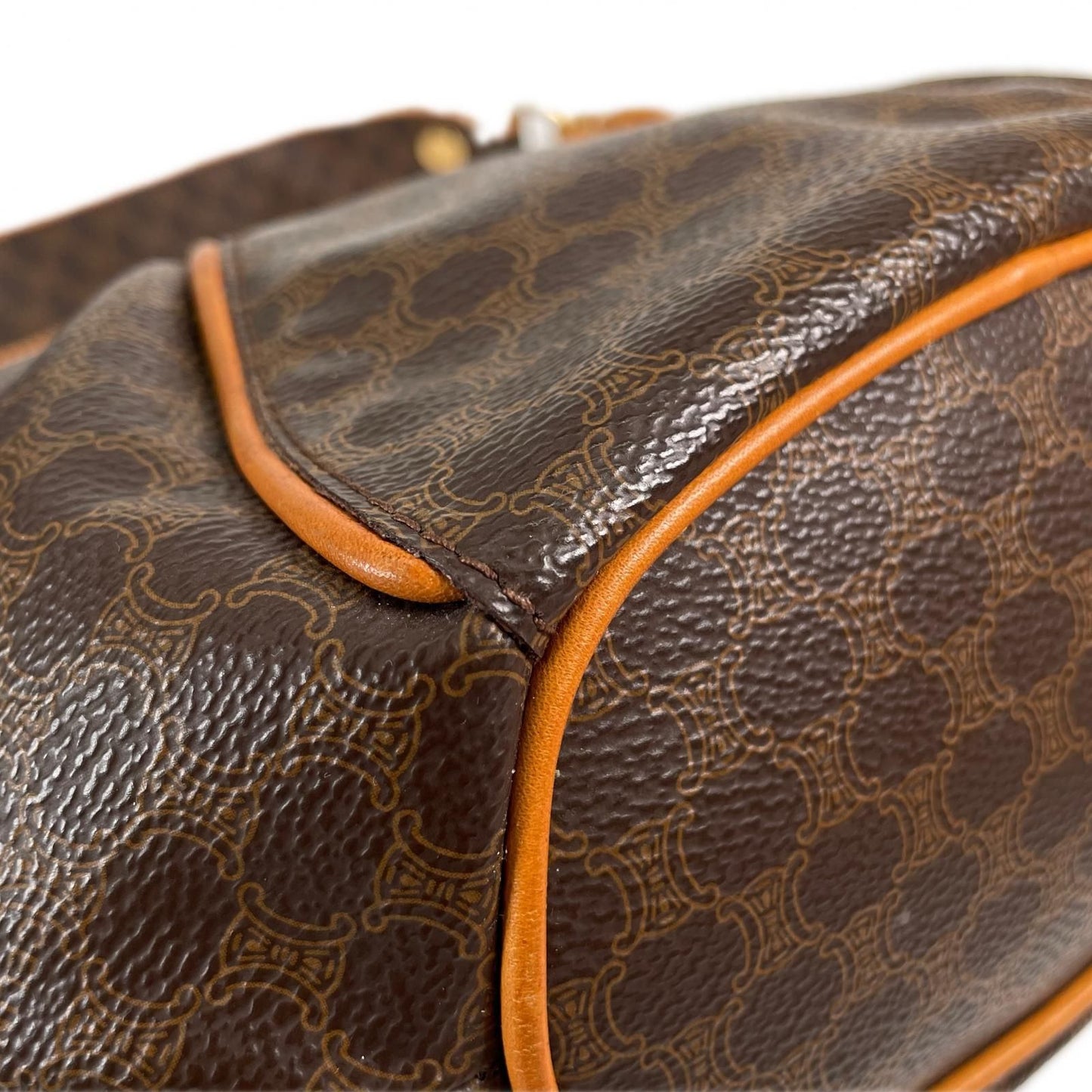 Celine Macadam Shoulder Bag Leather Brown — view 8