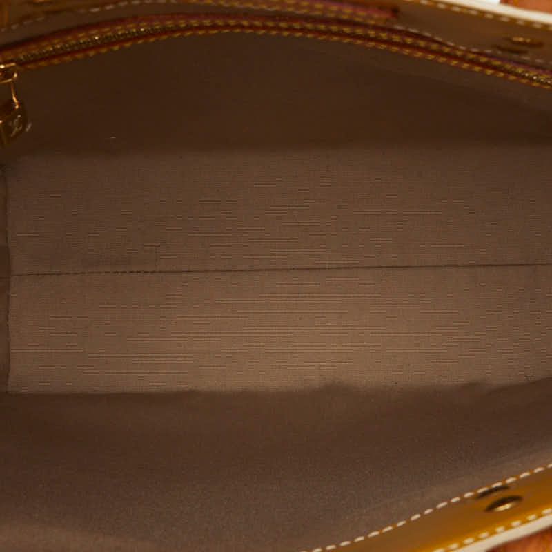 Louis Vuitton Monogram Vernis Reed MM Beige Patent Leather Handbag